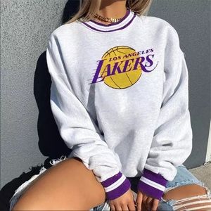 Lakers Woman Long Sleeve Female Pullover Casual Loose Woman